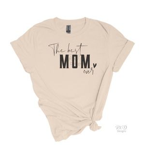 Best Mom Ever TShirt in Natural and Coral